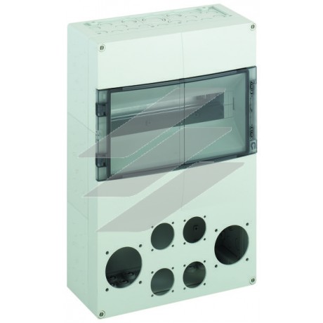 Розподільчий щит AKi 14-2L на 14 модулів і місцями під розетки 4х Schuko, 2хCEE (5х32A), (300х450х142мм), IP44, з PE/N-клемою, Spelsberg